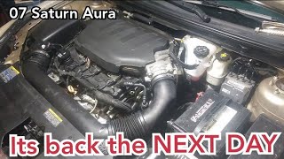 2007 Saturn Aura thermostat and reservoir replacement [upl. by Enyrhtac515]