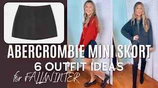 6 ways to STYLE a Black MINI SKIRT Skort  mini skirt outfit ideas  Abercrombie and Fitch [upl. by Davon]