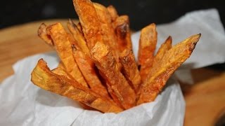 Süßkartoffelpommes im Ofen Selber Machen  Crispy Sweet Potato Fries  ENG SUBS [upl. by Irwin337]