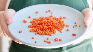 Sriracha Pearls Cold Oil Spherification Molecular Gastronomy [upl. by Culhert]