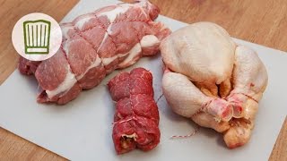 Braten Geflügel und Rouladen richtig binden chefkoch [upl. by Strenta]