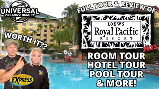 Loews Royal Pacific Hotel at Universal Orlando FULL Tour amp Review Room Pool Hotel amp More  2023 [upl. by Enamrahs]