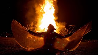 A wooden phoenix is set on fire during the Phoenixville Firebird Festival [upl. by Ateuqram624]