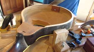 How to remove a back  gibson mandolin restoration part 2 [upl. by Claudius]