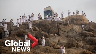 Haj Pilgrims scale Mount Arafat for sacred ritual in Mecca [upl. by Hungarian432]