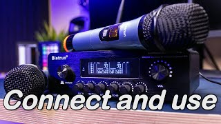 How to Connect and Use  Bietrun WXM15  UHF Wireless Microphone System  Karaoke [upl. by Lehsar]