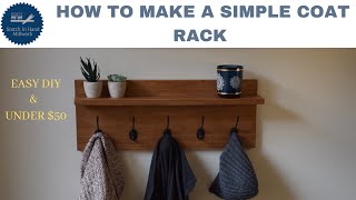 Make your own coat rack  Wall mount  With a Shelf [upl. by Leizo]