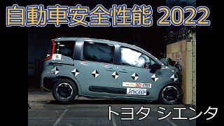 自動車安全性能2022試験映像：トヨタ シエンタ [upl. by Seaddon]