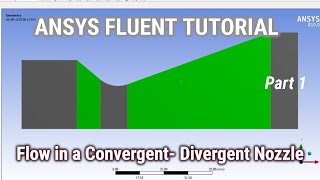 ANSYS Tutorial  Flow in a Convergent Divergent Nozzle  Compressible Flow Part 12 [upl. by Aihseuqram]