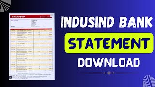 How to Download Statement from IndusInd Bank AppIndusInd Bank App Statement Download [upl. by Eittocs]