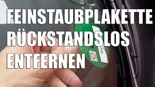 Feinstaubplakette mit Trägerfolie zum rückstandslosen Entfernen  Aufkleber entfernen [upl. by Namhar81]