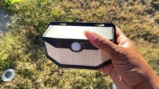 HMCITY Solar Lights Outdoor 120 LED Review Amazing House lights with sensory mode options [upl. by Sergu]