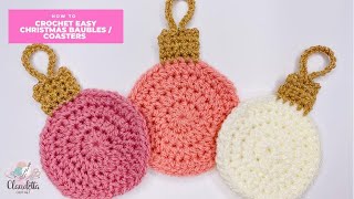 CROCHET easy CHRISTMAS BAUBLES  COASTERS  DECORATION [upl. by Odnanref363]