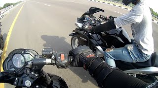 CBR 250R VS PULSAR NS200  LONG RACE [upl. by Croom105]