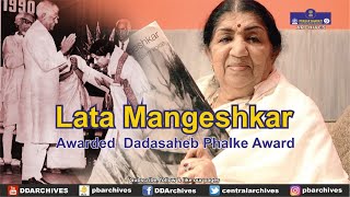 1990  Lata Mangeshkar Receiving Dadasaheb Phalke Award [upl. by Sladen]