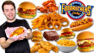 Trying Fuddruckers MENU for the FIRST TIME  Burgers Sides Chicken Wings  MORE Review [upl. by Oremar]