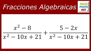 SUMAR FRACCIONES ALGEBRAICAS  Ejercicio 1 [upl. by Ynnaj]