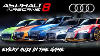 Asphalt 8 Full Audi Showcase Every Car ingame [upl. by Llennahc]