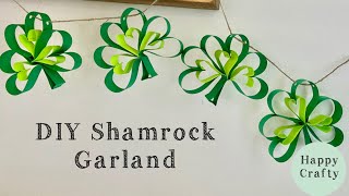 DIY Shamrock Garland  Paper crafts for St Patricks Day [upl. by Aniham]