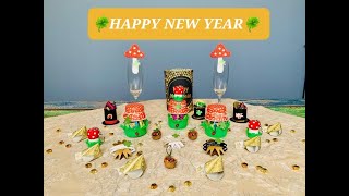 DIY Silvester Deko Glücksbringer 6 Ideen selber machen sehr einfach🍄🍀🐞🎇 [upl. by Enneyehs]