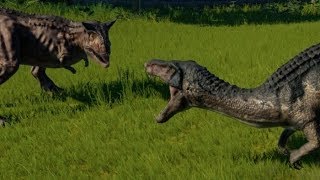 Jurassic World Evolution  Baryonyx vs Carnotaurus 1080p 60FPS [upl. by Garrek736]