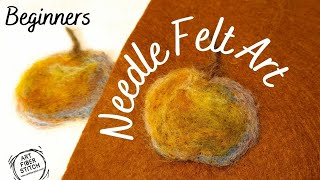 Beginners lesson in how to start needle felting with wool to make needle felt art [upl. by Ynaffat]