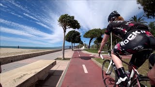 30 Minute Cambrils Sunshine Beach Cycling Training Spain Ultra HD Video [upl. by Spark182]