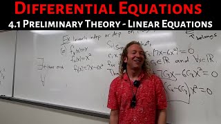 Differential Equations Lecture 41 Preliminary Theory  Linear Equations [upl. by Annoiek899]