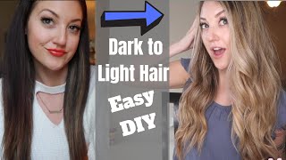 DIY Dark Hair to Blonde Hair  How To Get Blonde Hair Without Damage  At Home Hair Lightening [upl. by Maeve]