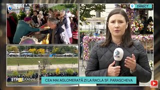 Stirile Kanal D  Cea mai aglomerata zi la racla Sf Parascheva  Editie de pranz [upl. by Allenaj]