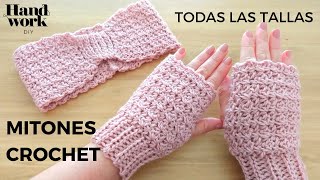 Cómo tejer mitones o guantes sin dedo a crochet en todas las medidas [upl. by Odnomar]