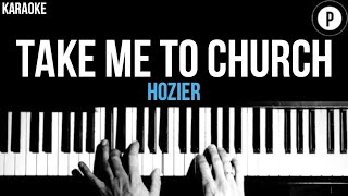 Hozier  Take Me To Church Karaoke SLOWER Acoustic Piano Instrumental Cover Lyrics [upl. by Stalder]