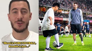 Eden Hazard brilliant interview on Messi as Inter Miami vs Hong Kong [upl. by Nnairahs]