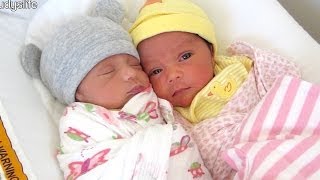 SWEETEST NEWBORN TWINS  March 17 2014  itsJudysLife [upl. by Niltac]