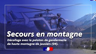 Secours en montagne  décollage avec le peloton de gendarmerie de haute montagne de Jausiers [upl. by Nan]