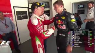 Kimi and Seb congratulate Verstappen  Spanish GP 2016 [upl. by Stickney]