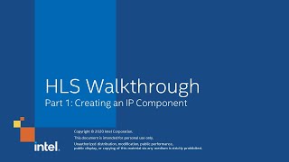 HLS Walkthrough Part 1 Creating an IP Component [upl. by Havard547]