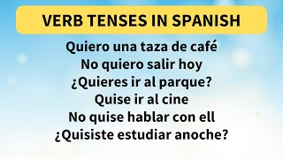 QUERER in most common Spanish verb tenses [upl. by Wendie]