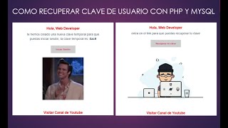 Como Recuperar clave de usuario en un Sistema con PHP y Mysql [upl. by Kunkle850]