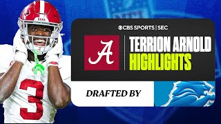 Terrion Arnold Alabama Highlights  No 24 Overall to Lions  CBS Sports [upl. by Anahtor987]