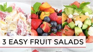 3 Easy Delicious Fruit Salad Recipes [upl. by Nwahsyd]