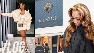 VLOG brand deals 💸 Luxury shopping  haul new hair amp content days [upl. by Ahrendt]