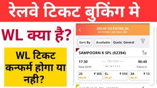 WL ka matlab kya hota hai  WL ticket confirmation chances  WL Waiting List means in hindi [upl. by Kerat106]