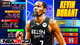 NBA 2K23 610 KEVIN DURANT BUILD  83 BADGE UPGRADES  DEMIGOD POWER FORWARD BUILD [upl. by Anek]