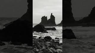 Minimalist Black amp White Couples Elopement  Black Sand Beach in Tenerife Canary Islands [upl. by Zonda811]