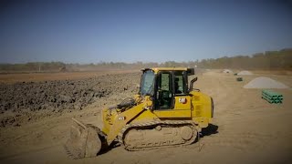 CAT 953C Track Loader Working on Grade for a New Foundation [upl. by Ceil]