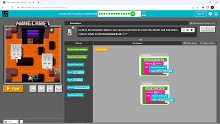 L2014 Codeorg  Express2021  Lesson 20 Functions in Minecraft  level 14 [upl. by Delmer]