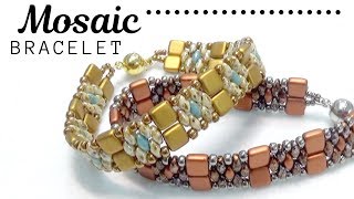 How to make a Mosaic Bracelet with Tila and Superduo [upl. by Quenby338]