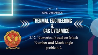 312 Problem 2 based on Mach Number and Mach angle  ME601 [upl. by Osman]