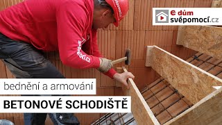 018 Montáž bednění a betonování schodiště  e4 dům svépomocí [upl. by Nitsreik]